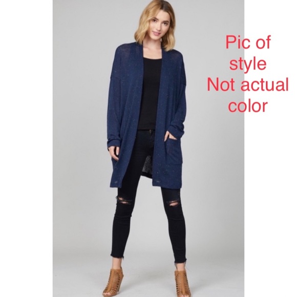 Reborn J Blue Open Front Confetti Cardigan - Picture 4 of 7